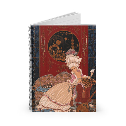 🎀🐈 The Lady Of The Chinoiserie Salon Spiral Notebook – Art Deco Fashion Illustration