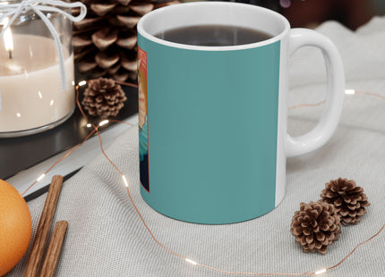 Seaside Serenity: A Glamorous Journey of Pearls and Sailboats Ceramic Mug 11oz