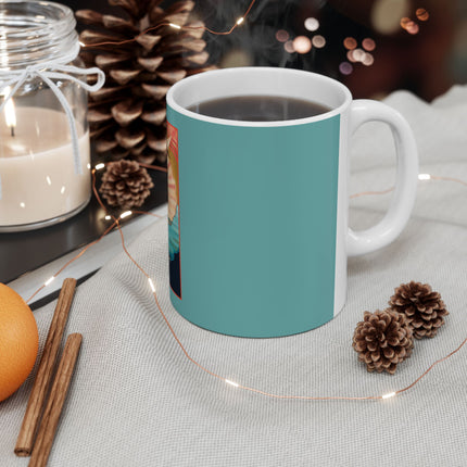 Seaside Serenity: A Glamorous Journey of Pearls and Sailboats Ceramic Mug 11oz