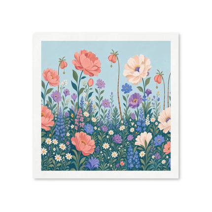 🌸🪻 The Pastel Wildflower Meadow Napkins – Romantic Botanical Elegance