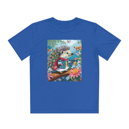 Cute Hedgehog Youth Competitor Tee – Garden Adventure & Whimsical Charm