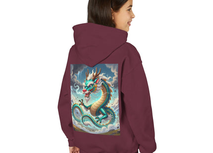 Tibetan Dragon in Battle Youth Heavy Blend Hooded Sweatshirt