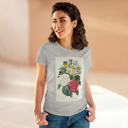 Choix des plus belles fleurs, Plate 015 by Pierre Joseph Redouté Women's Midweight Cotton Tee