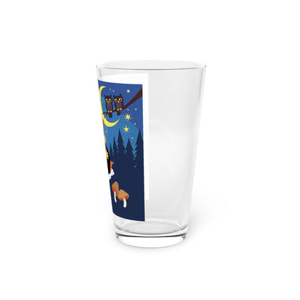 🐈‍⬛🎻 The Black Cat’s Moonlit Melody Glass, 16oz – Whimsical Halloween Music