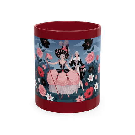 🌹🖤 The Lady Of The Midnight Rose Garden Ceramic Mug – Art Deco Floral Elegance
