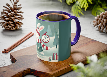 Candy Cane Timekeeper Bunny Colorful Mugs (11oz, 15oz)