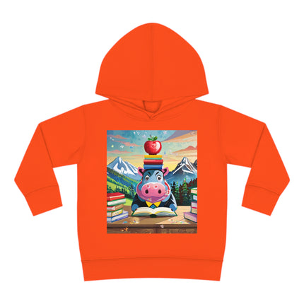 Hippos Hit the Books Toddler Pullover Fleece Hoodie