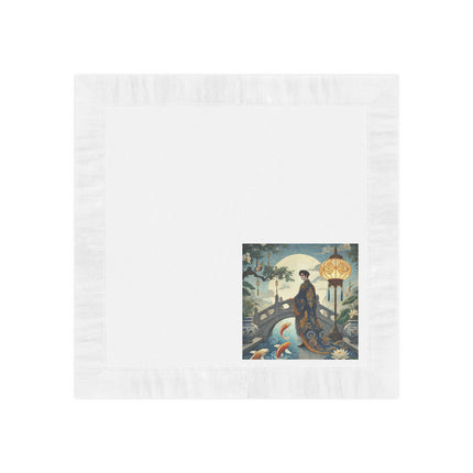 Moonlit Bridge Gentleman White Coined Napkins – Imperial Serenity & Moonlit Harmony
