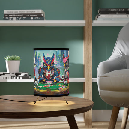 Cyberpunk Owl & Raven Tripod Lamp