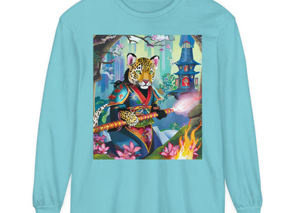 Cyberpunk Leopard Garment-dyed Long Sleeve T-Shirt