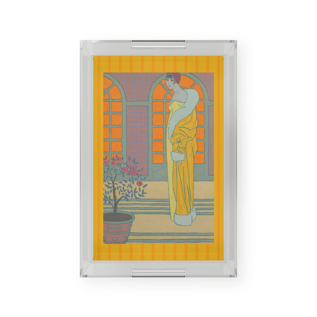 Sur Les Marches Du Jardin by Georges LePape Acrylic Serving Tray