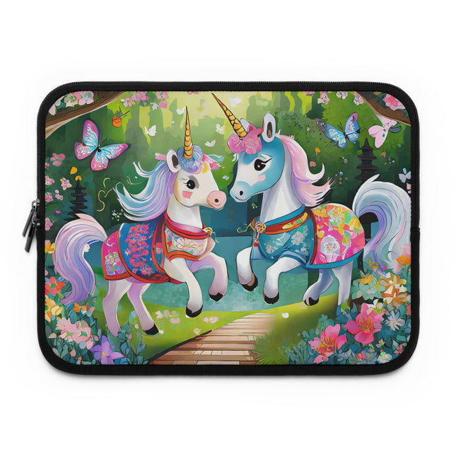 Baby Unicorns and Fluttering Butterflies Laptop Sleeve