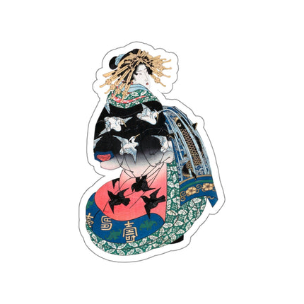 Japanese Woman by Keisai Eisen Kiss-Cut Stickers (4 Sizes)