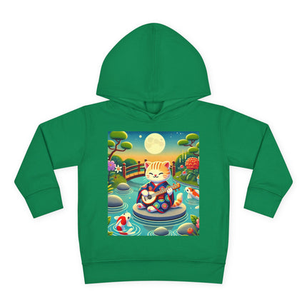 Melodic Kitten by the Koi Pond Toddler Pullover Fleece Hoodie