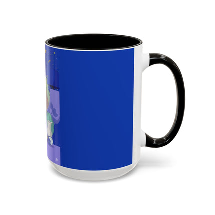 Wishes Beneath the Comet Sky Colorful Mug (11oz, 15oz) – Celestial Magic, Art Deco Elegance & Dreamy Wonder