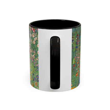 Farm Garden with Sunflowers by Gustav Klimt Colorful Mugs (11oz, 15oz)