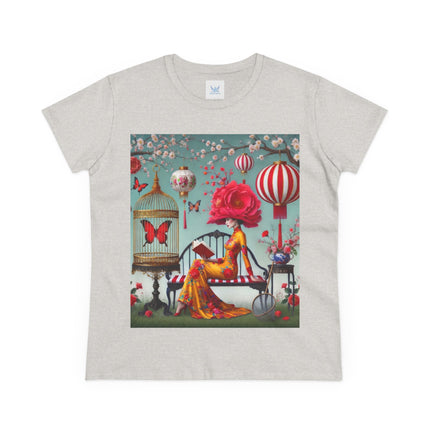 Reading In A Painted Garden Cotton Tee