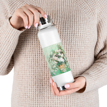 Roses by Vincent Van Gogh Copper Vacuum Insulated Bottle, 22oz