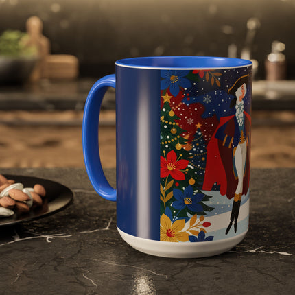 🎭❄️ The Christmas Masquerade Lady Colorful Mug – Art Deco Holiday Fantasy