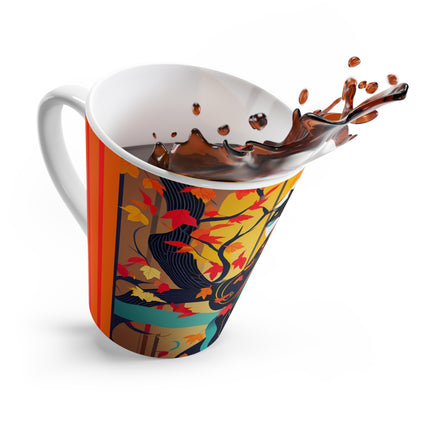 Black Cat in Kimono Latte Mug