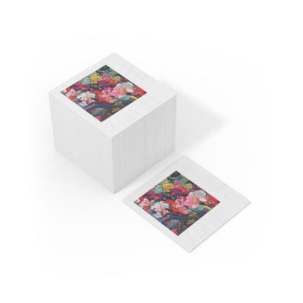 Ethereal Irises White Coined Napkins