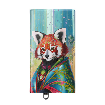 🦝✨ Cybernetic Red Panda Flip Case – Neon Charm & Futuristic Wonder