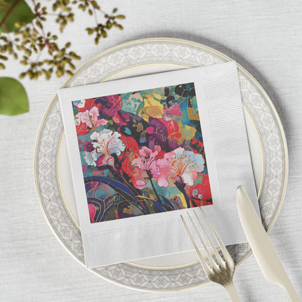Ethereal Irises White Coined Napkins