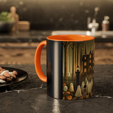 Ghostly Welcome – A Halloween Night Colorful Mugs (11oz, 15oz)