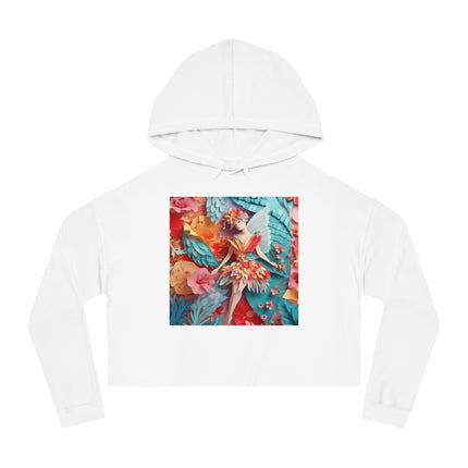 Hibiscus Fairy Women’s Cropped Hooded Sweatshirt