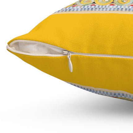 Reproduction of the Shield Frieze by Emile Gilliéron Spun Polyester Square Pillow
