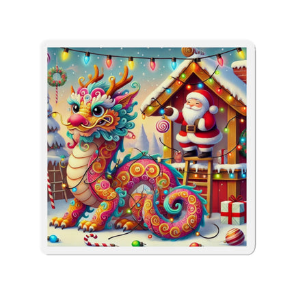 Playful Dragon's Christmas Die-Cut Magnets (5 Sizes)