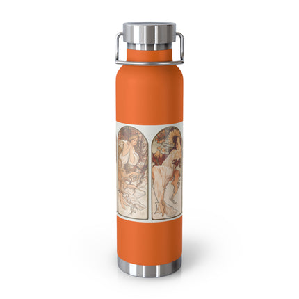 The Seasons by Alphonse Maria Mucha Copper Vacuum Insulated Bottle, 22oz