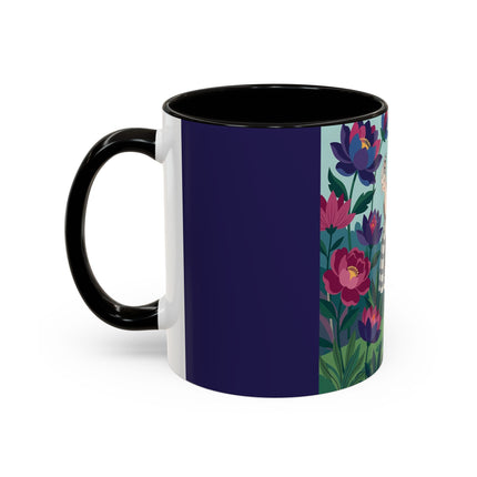 The Lady Of The Lotus Garden Colorful Mugs – Art Deco Botanical Elegance
