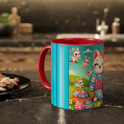 Springtime Kitten’s Easter Joy Colorful Mugs (11oz, 15oz)