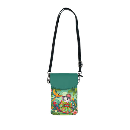 Parrot Dance of the Geisha Kitten Small Cell Phone Wallet