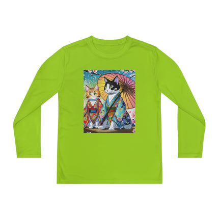 Kimono Kitties Youth Long Sleeve Competitor Tee – Anime Charm & Whimsical Elegance