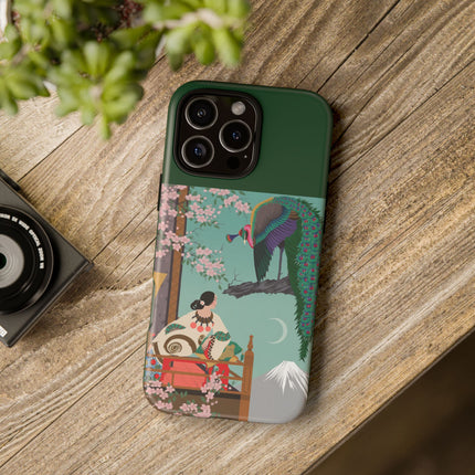 Peacock Garden Phone Case – Japanese Elegance & Timeless Beauty