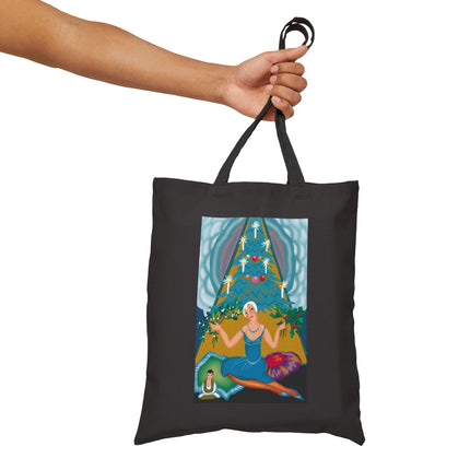 Art Deco Christmas Elegance Cotton Canvas Tote Bag