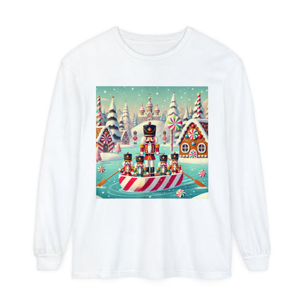 Nutcracker Candy-Striped Adventure Unisex Garment-dyed Long Sleeve T-Shirt