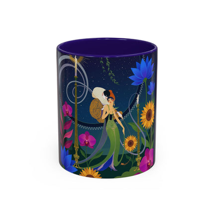 The Lady Of The Starlit Candles Colorful Mugs – Art Deco Theatrical Romance