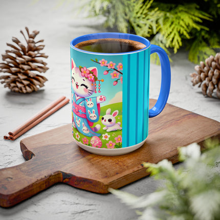 Springtime Kitten’s Easter Joy Colorful Mugs (11oz, 15oz)