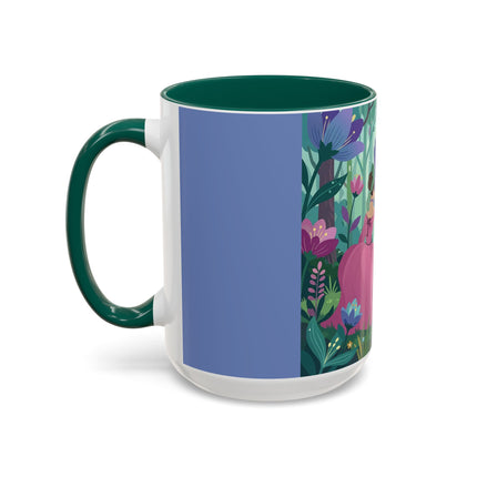 The Lady Of The Enchanted Mirror Colorful Mugs – Art Deco Botanical Elegance