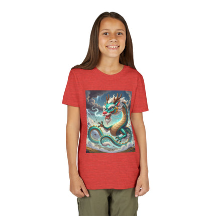 Tibetan Dragon in Battle Youth Short Sleeve Tee