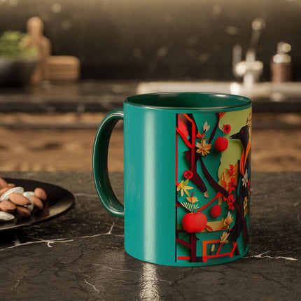 Curious Crow Colorful Mugs (11oz, 15oz)