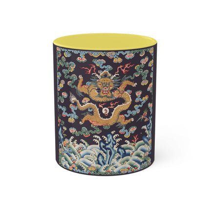 Rank Badge with Dragon with Deer Hooves Colorful Mugs, 11oz