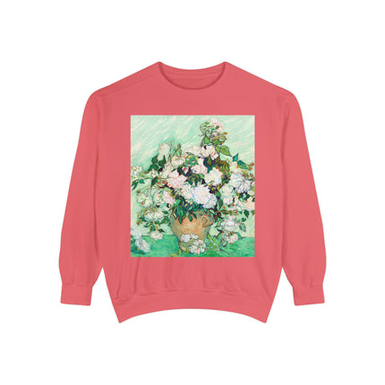 Roses by Vincent Van Gogh Unisex Garment-Dyed Sweatshirt