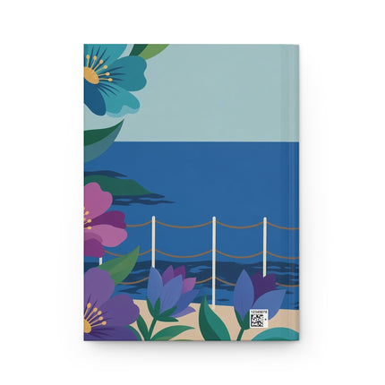 ⚓🌺 The Lady Of The Golden Sail Hardcover Journal – Art Deco Seaside Elegance