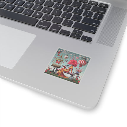 Reading In A Painted Garden Kiss-Cut Stickers (4 Sizes)