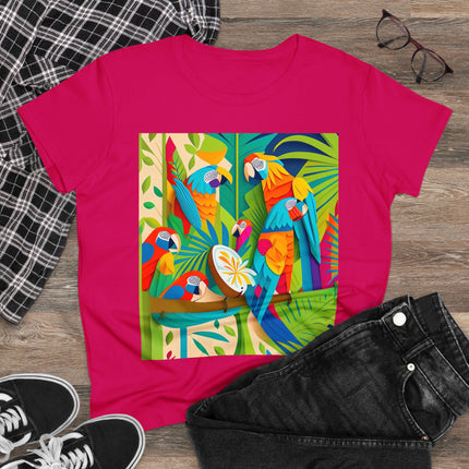 Colorful Macaws Women's Midweight Cotton Tee