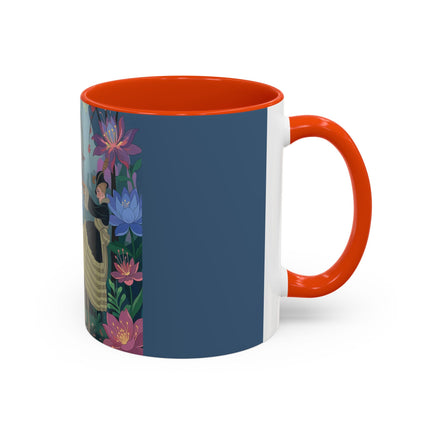 The Ladies And The Enchanted Macaw Colorful Mugs – Art Deco Botanical Elegance
